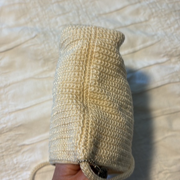 THE SAK woven lined mini purse bag crochet handle interior zippered pocket cream - Picture 10 of 15